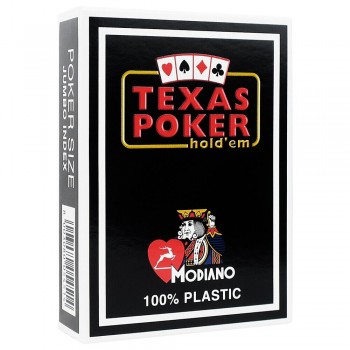 Modiano Texas Poker Hold Em žaidimo kortos (juodos)